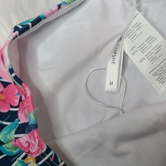 Floral And Striped High Waisted BikiniSz L - Picture 8 of 14